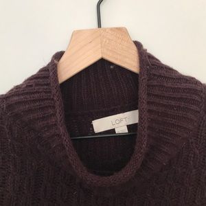 LOFT Asymmetrical Chunky Knit Turtle Neck Sweater
